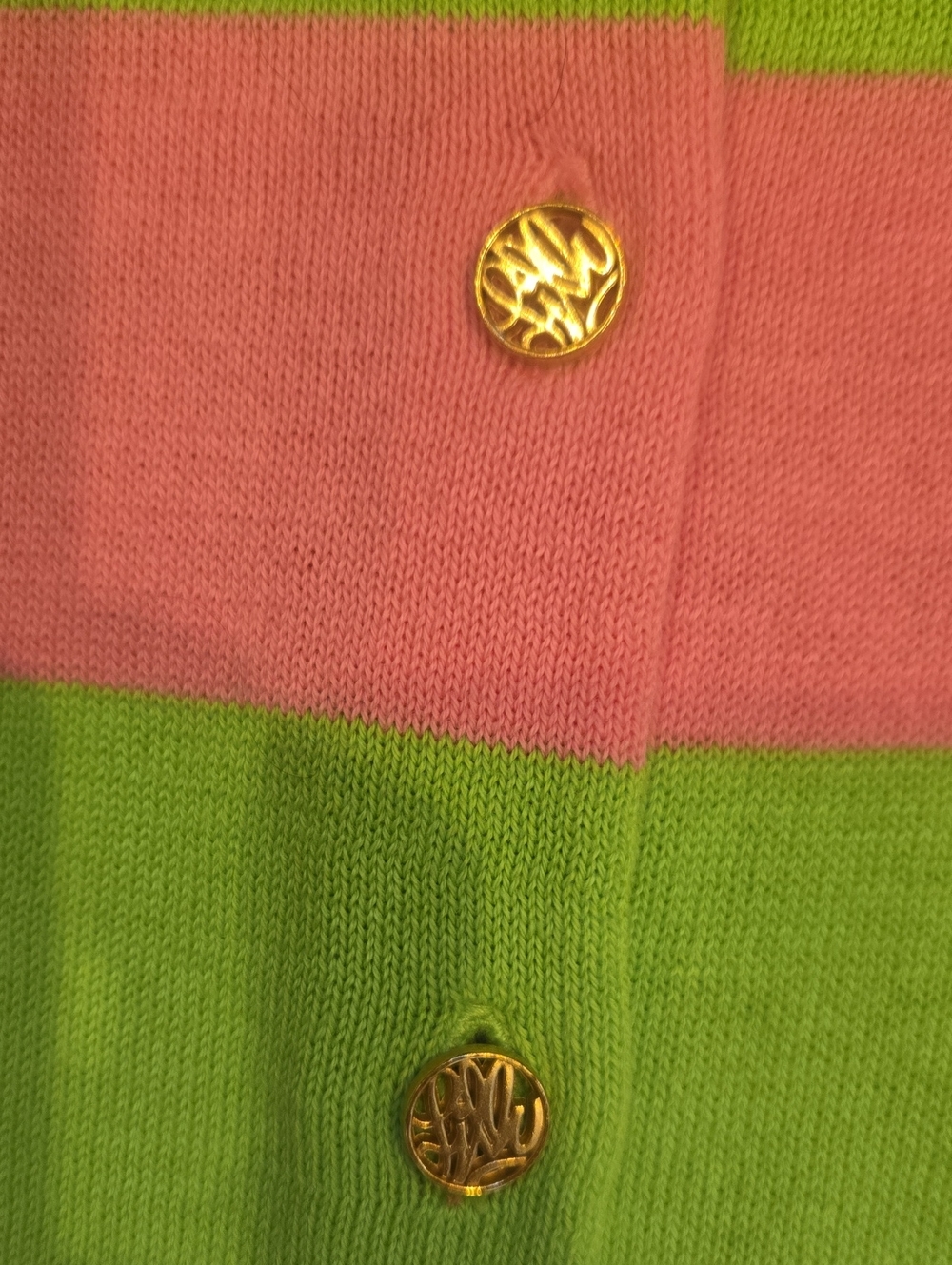 Lilly Pulitzer Pink/Green Striped Cardigan Sweater - Picture 3 of 7